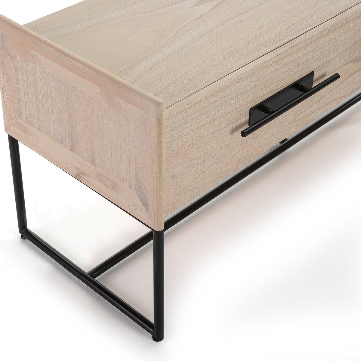 Wood TV Cabinet W/Metal