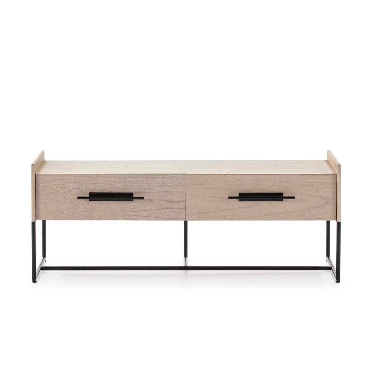 Wood TV Cabinet W/Metal