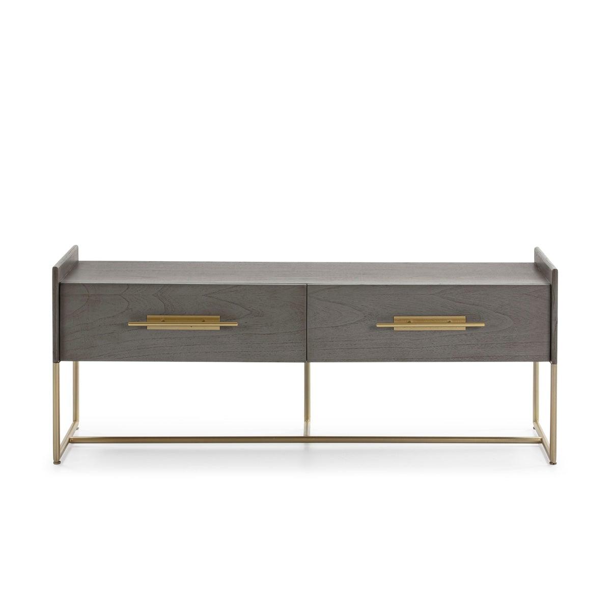 Wood TV Cabinet W/Metal