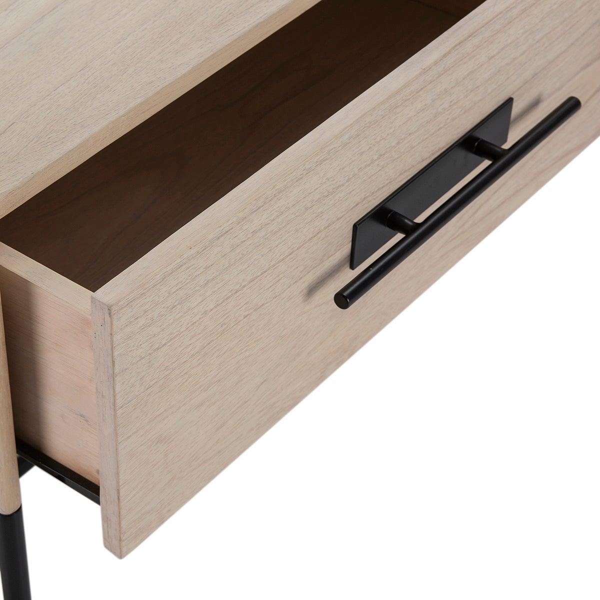 Wood TV Cabinet W/Metal