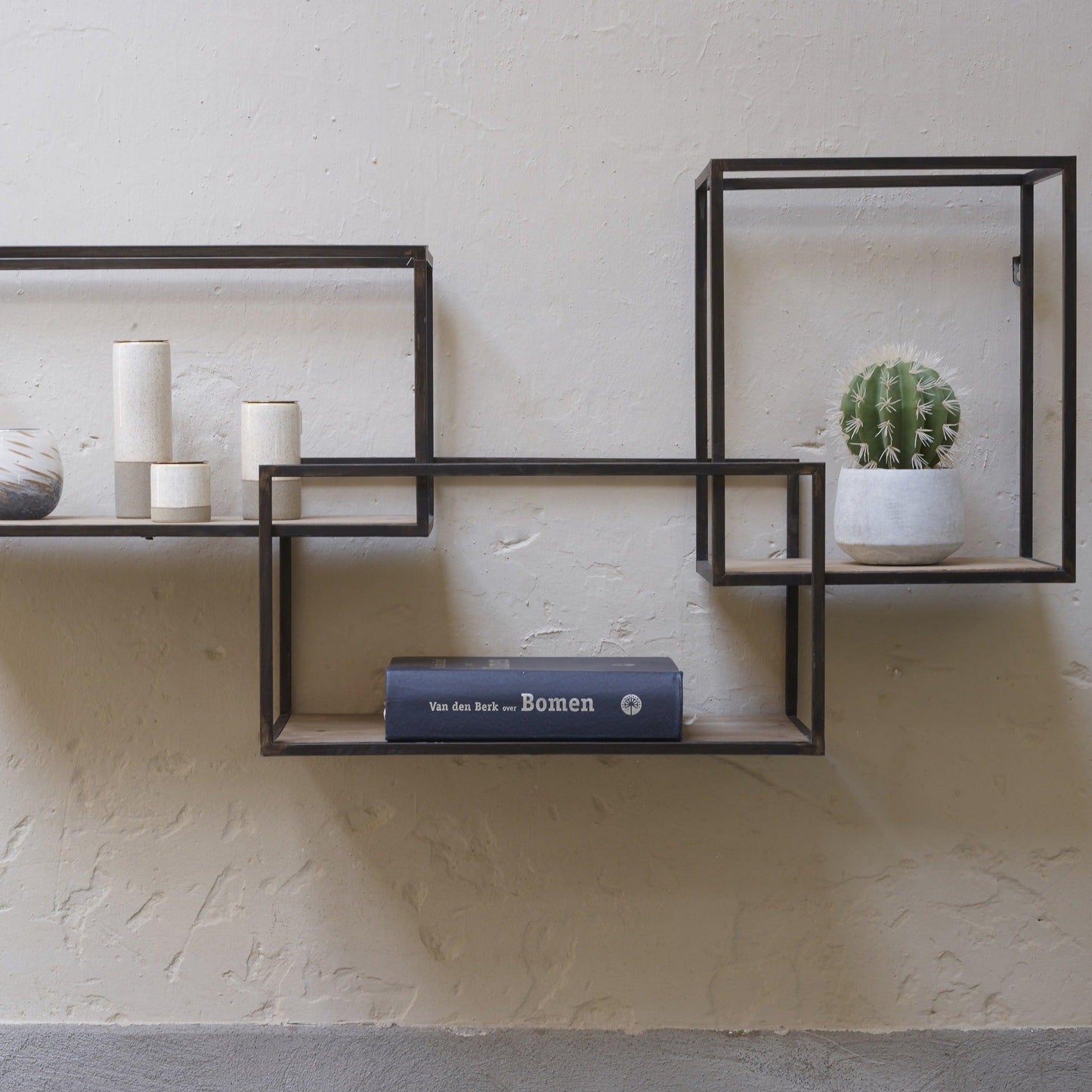 Wood Wall Shelves W/Metal