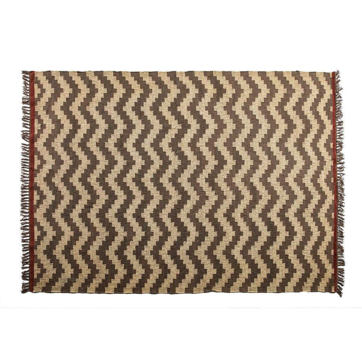 Zig Zag Jute Carpet W/Wool