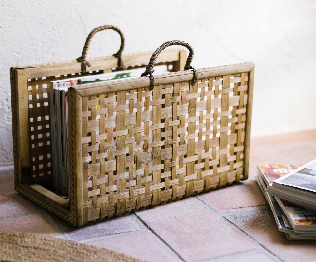 Two Tier Bamboo Magazine Rack Bamboo Magazine Rack – Forhaus - Design & Store