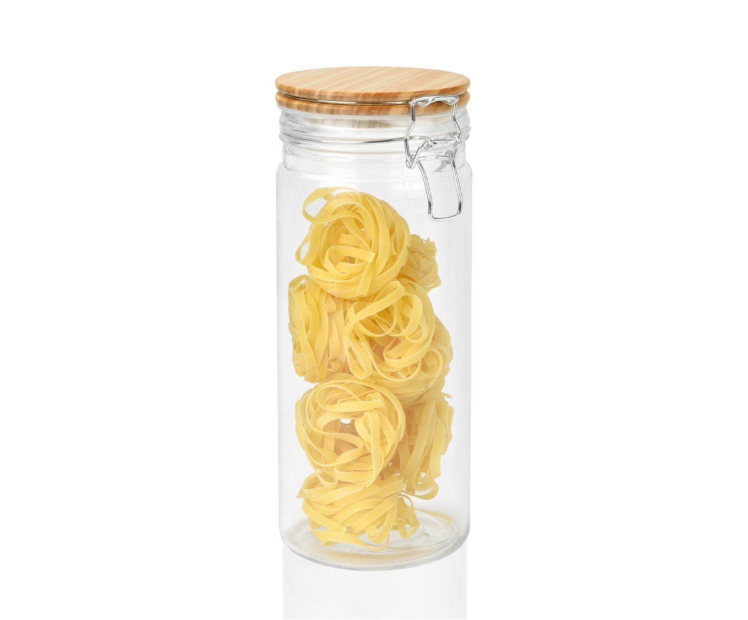 Glass Canister W/ Wooden Lid