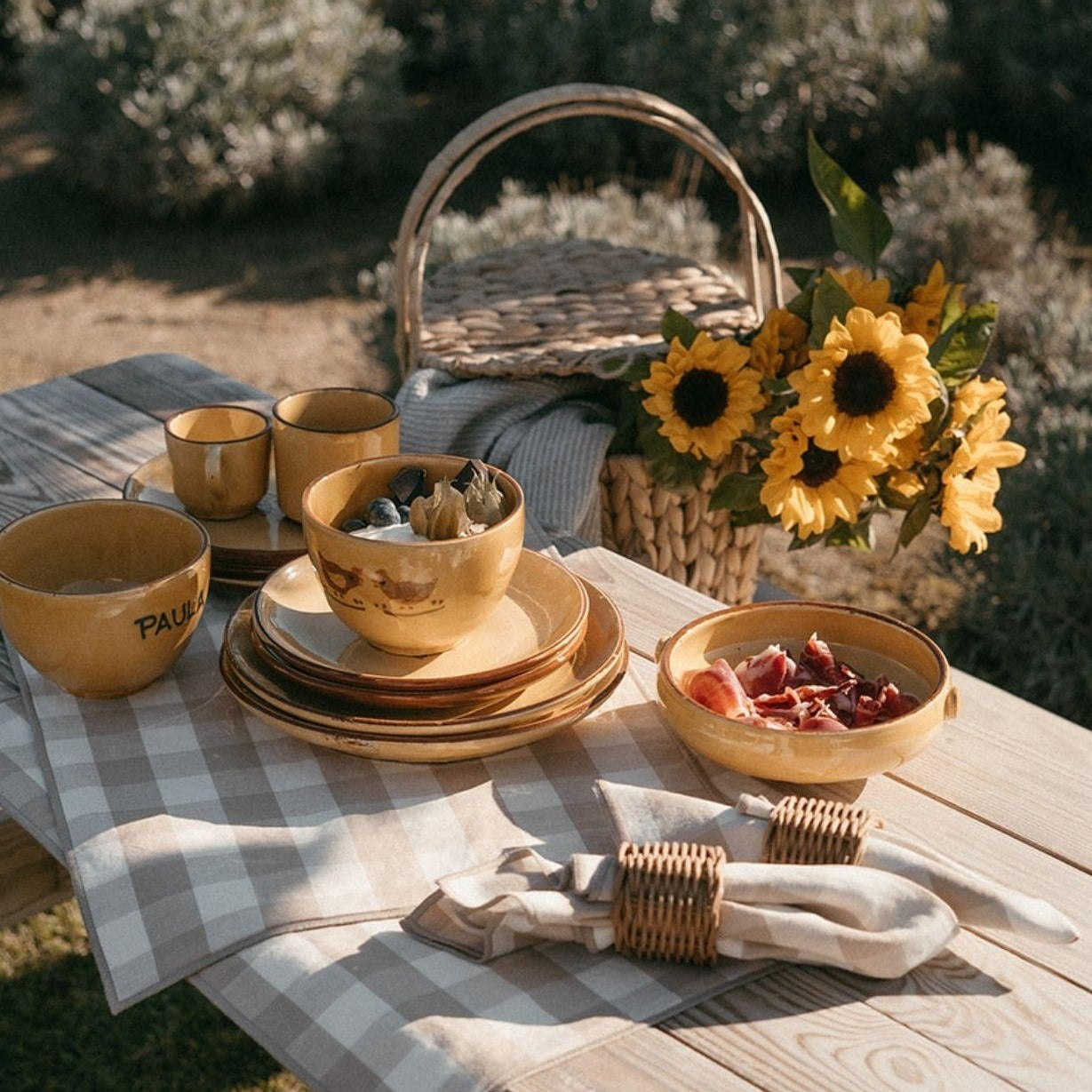 Rattan Napkin Ring Set