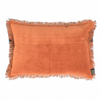 Fringe Cotton Velvet Cushion