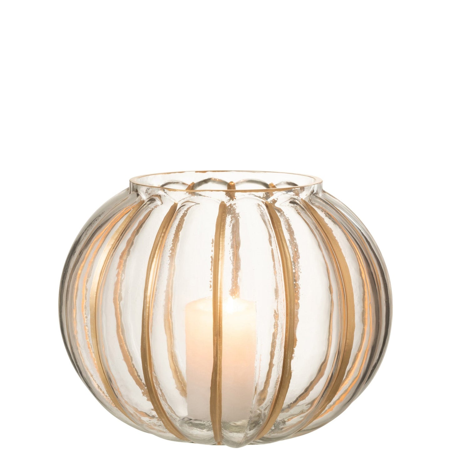 Gold Glass Candle Holder