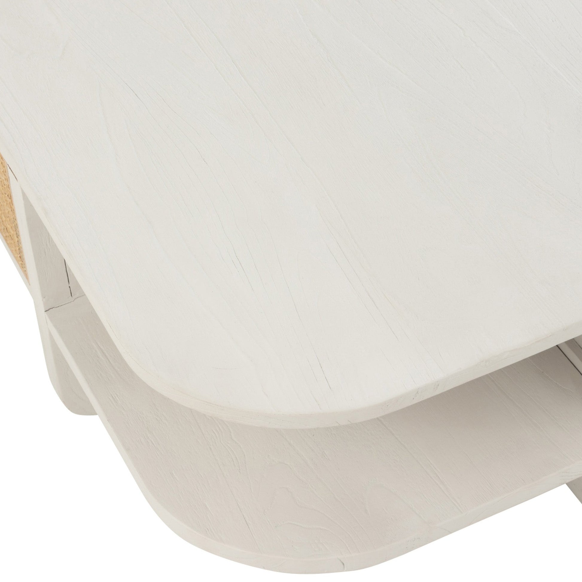 Wood Coffee Table W/ Rattan-Jolipa-Coffee Tables-Forhaus - Design & Store