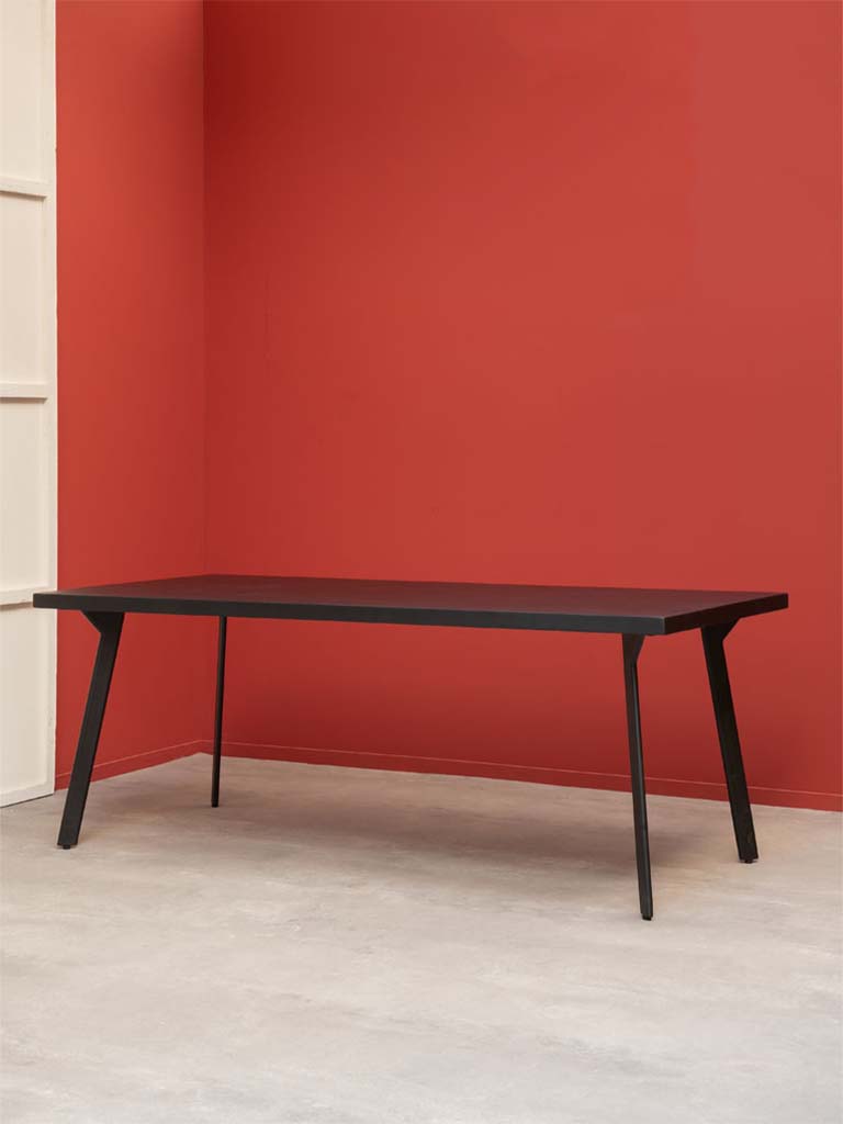 Black Wood Parquet Table