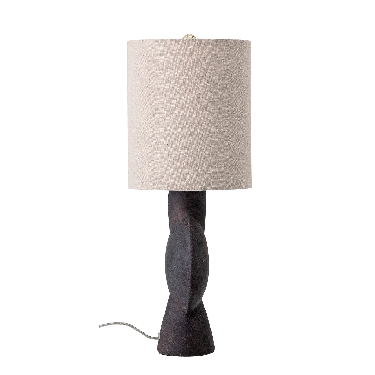 Brown Concrete Table Lamp W/ Lampshade