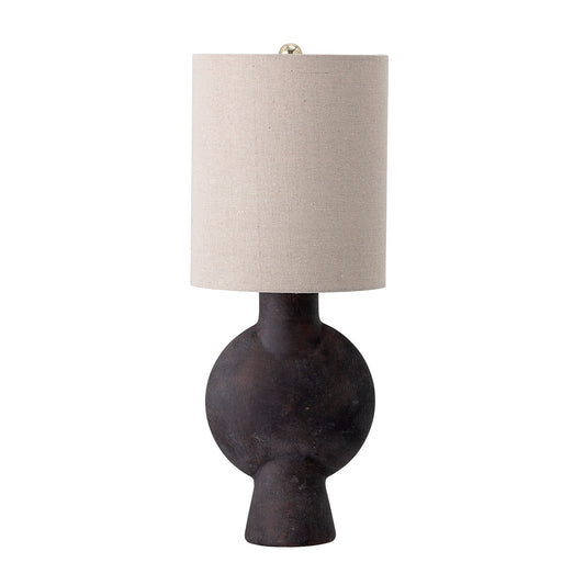 Brown Concrete Table Lamp W/ Lampshade