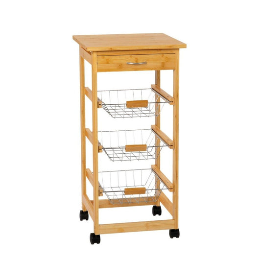 Bamboo Vegetable Trolley