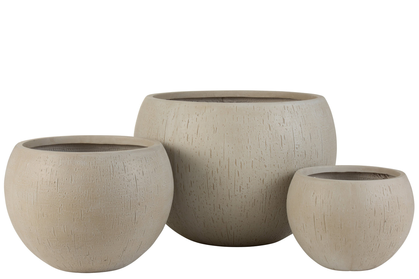 Beige Ceramic Flower Pot Set (x3)