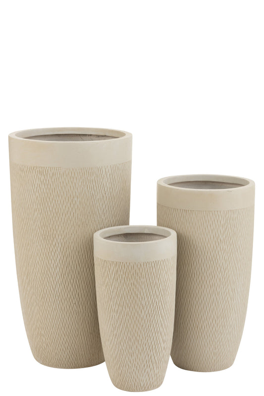 Beige Ceramic Vase Set (x3)
