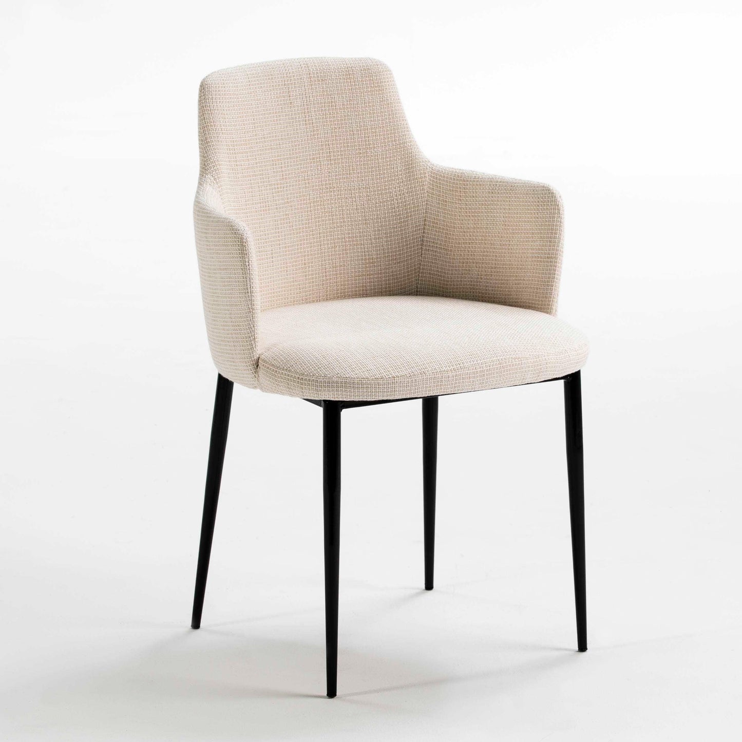 Beige Fabric Armchair W/Metal