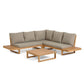 Beige Fabric Sofa W/ Coffee Table