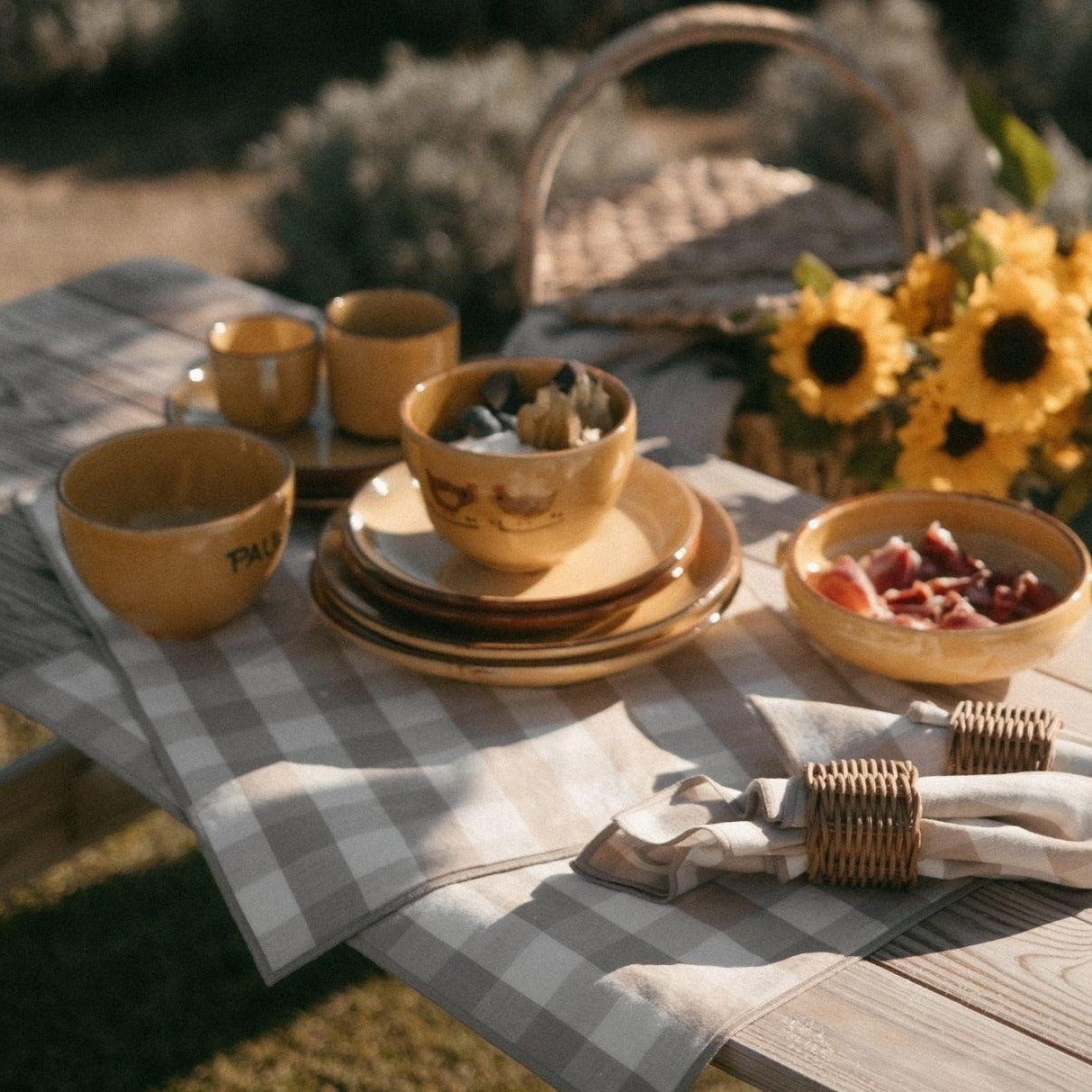 Beige Linen Table Runner