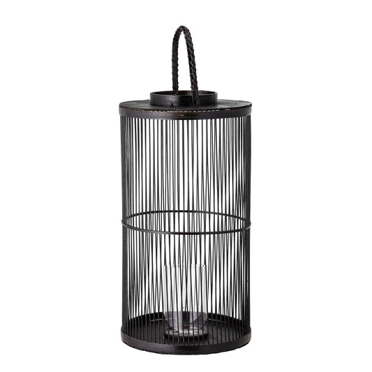 Cilindric Black Bamboo Lantern