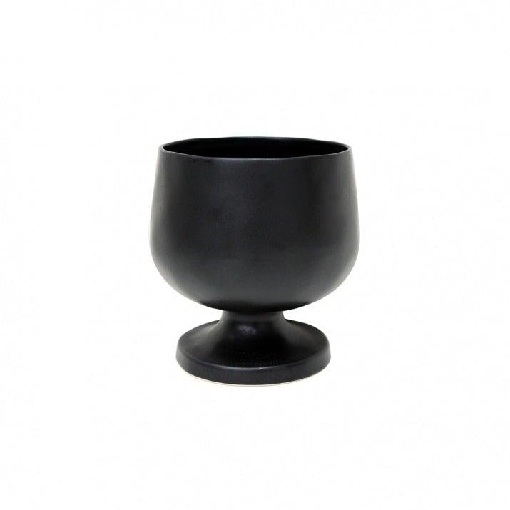 Black Ceramic Bowl W/ Foot