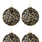 Black Glass Christmas Baubles Set (x4)