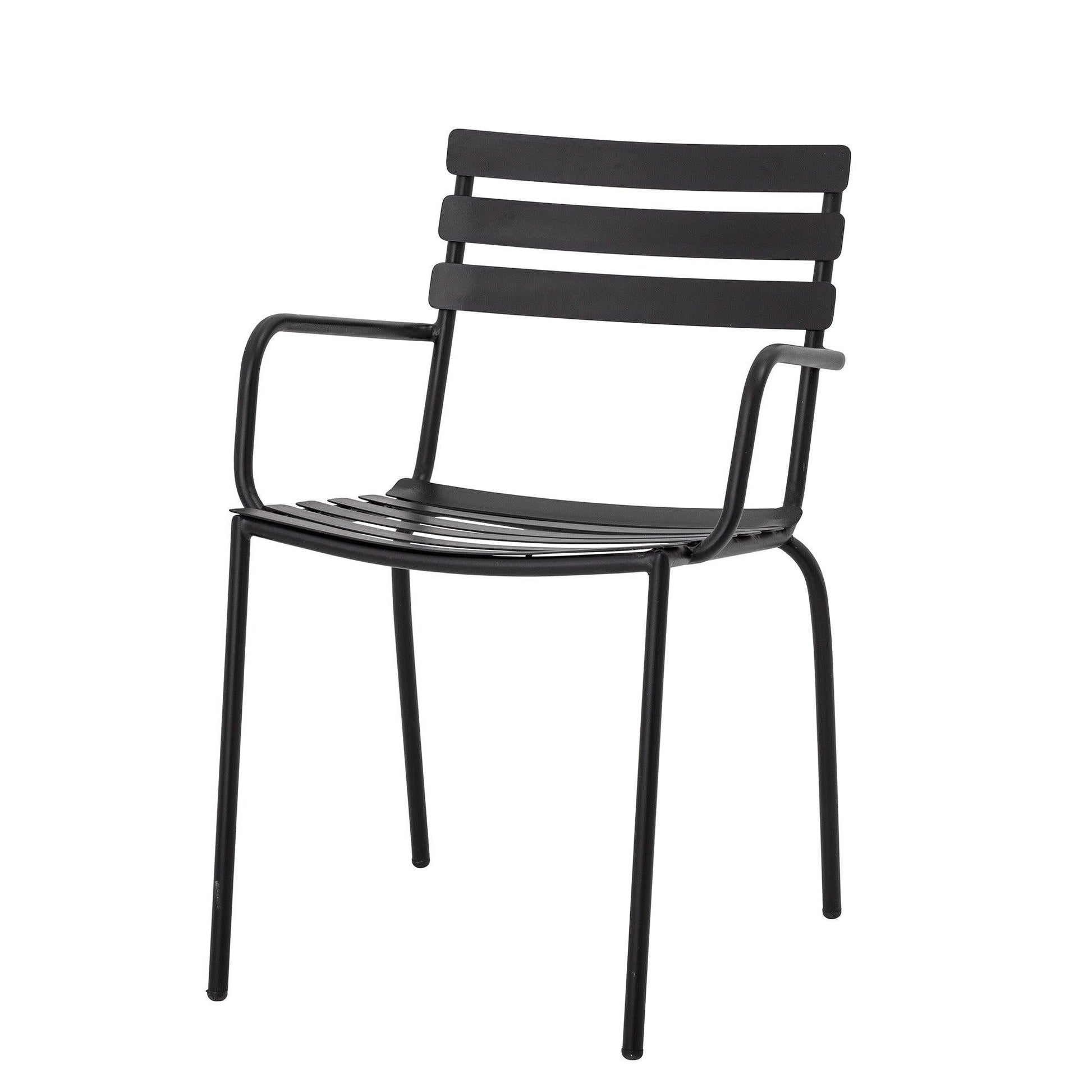 Black Iron Armrests Chair