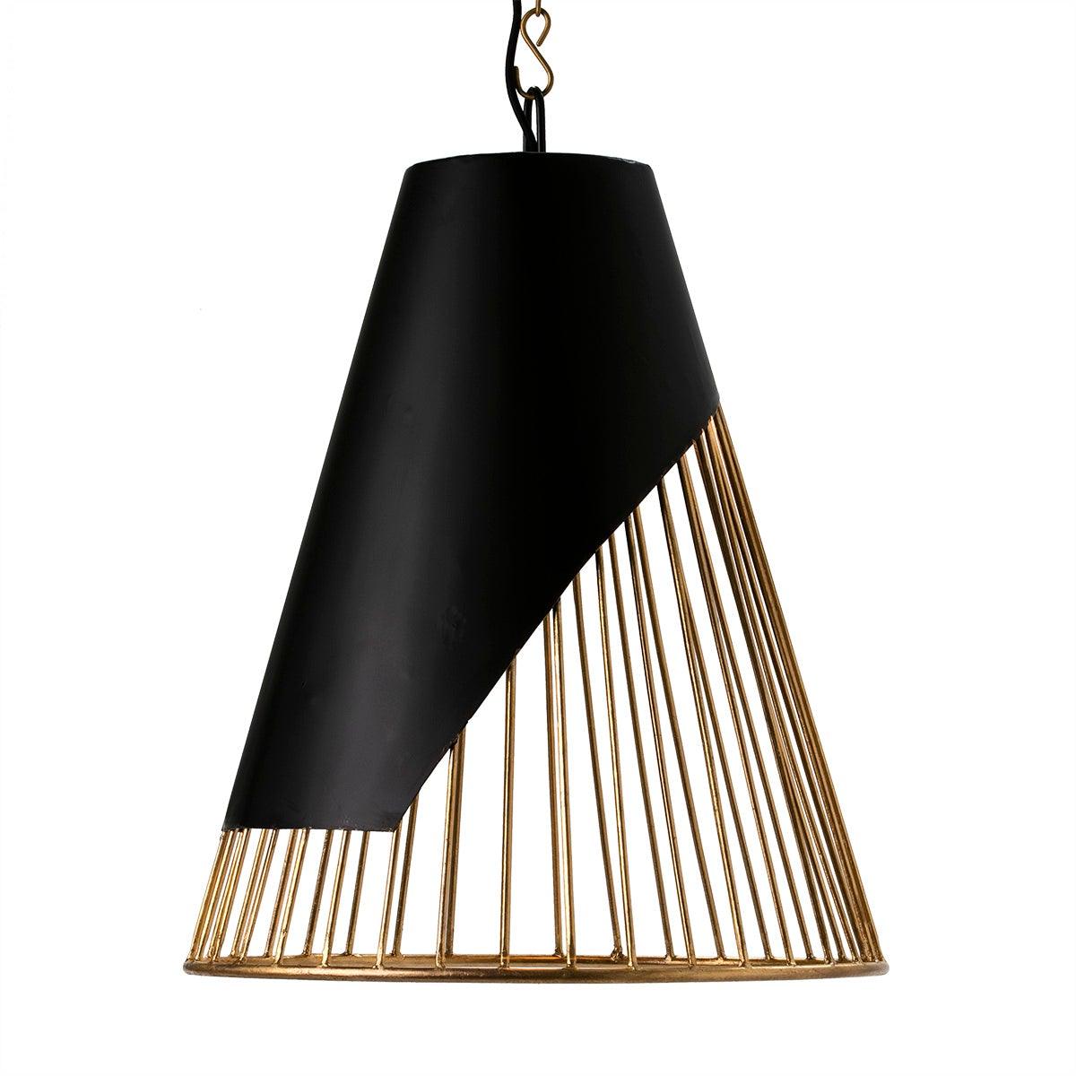 Black Iron Ceiling Lamp W/Gold