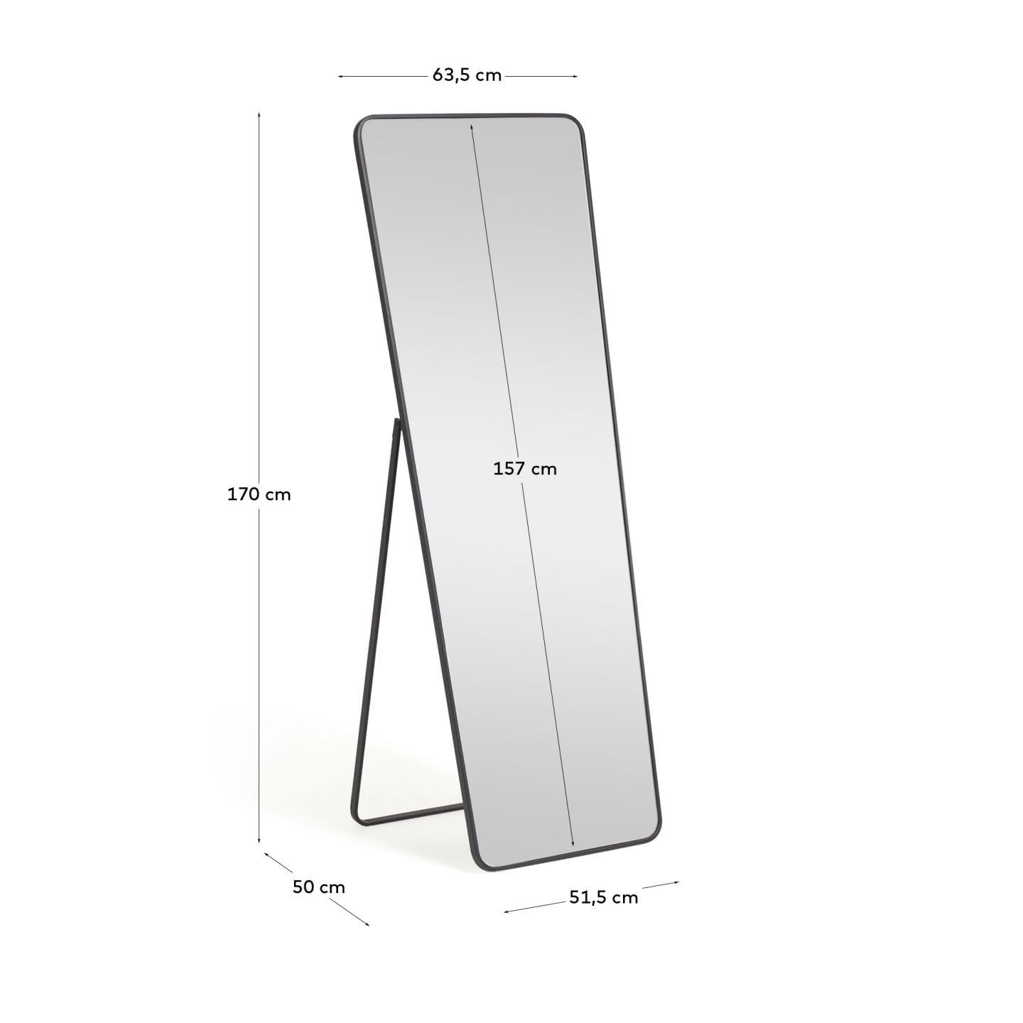 Black Iron Standing Mirror