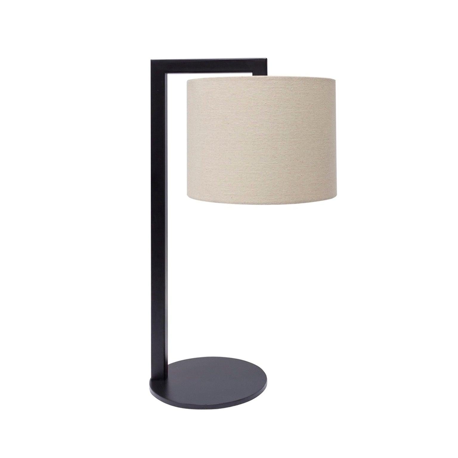 Black Iron Table Lamp W/Lampshade
