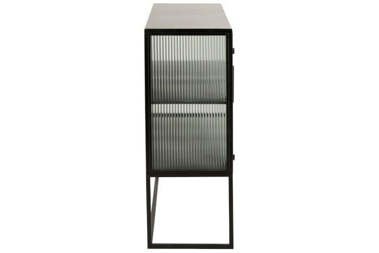 Black Metal Cabinet W/Glass