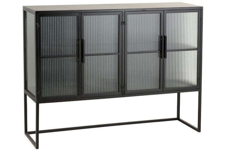 Black Metal Cabinet W/Glass