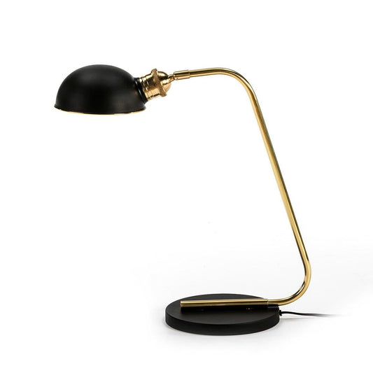 Black Metal Table Lamp W/Gold