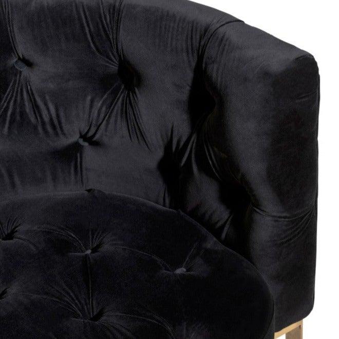 Black Velour Armchair