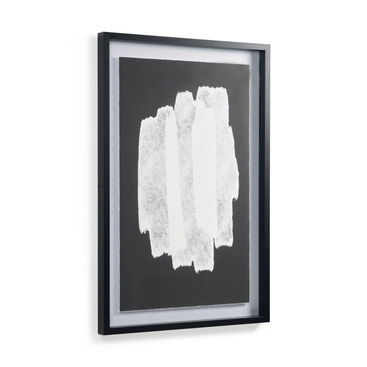 Black & White Paper W/Wood Frame