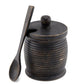 Black Wood Jar S/Spoon