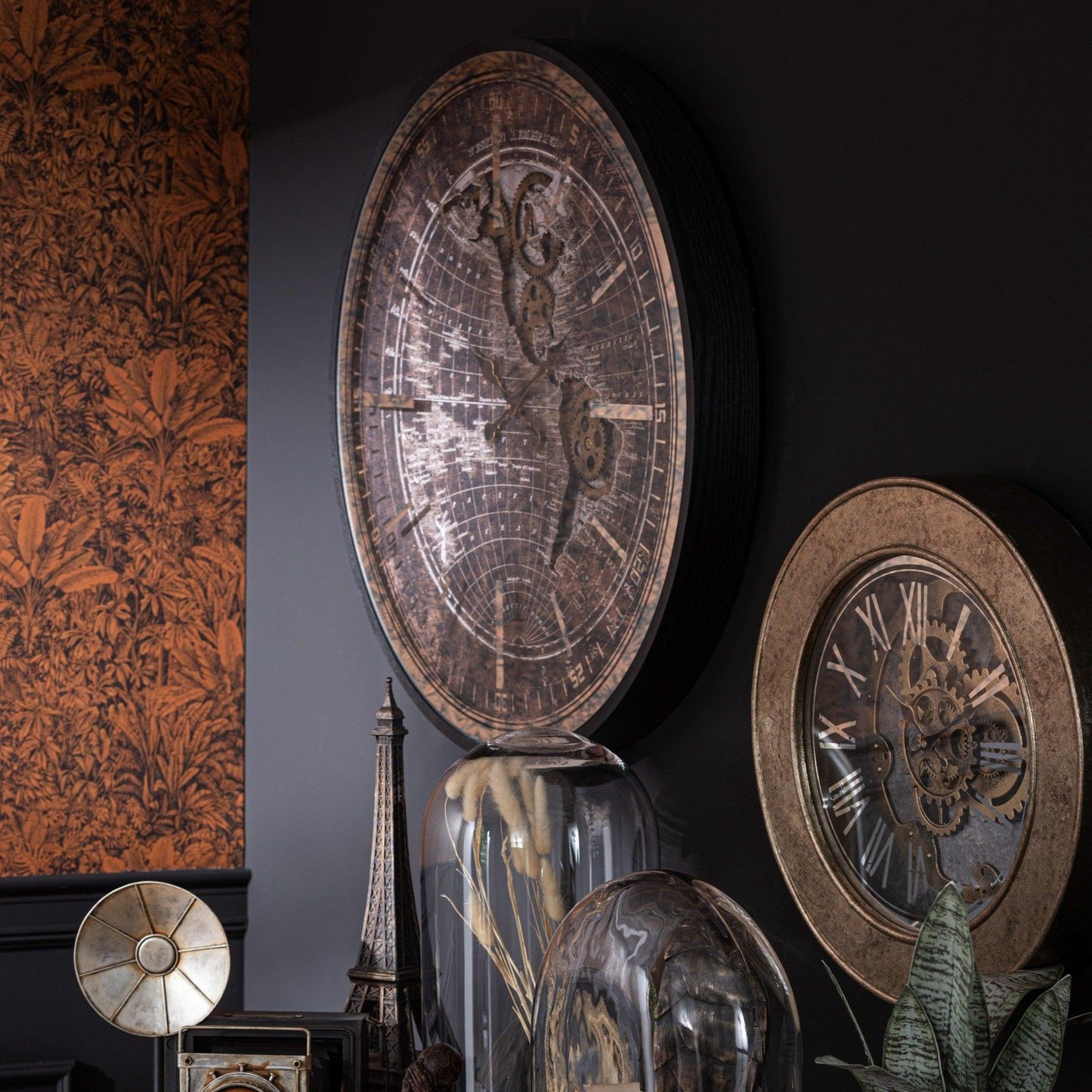 Black Wood Wall Clock