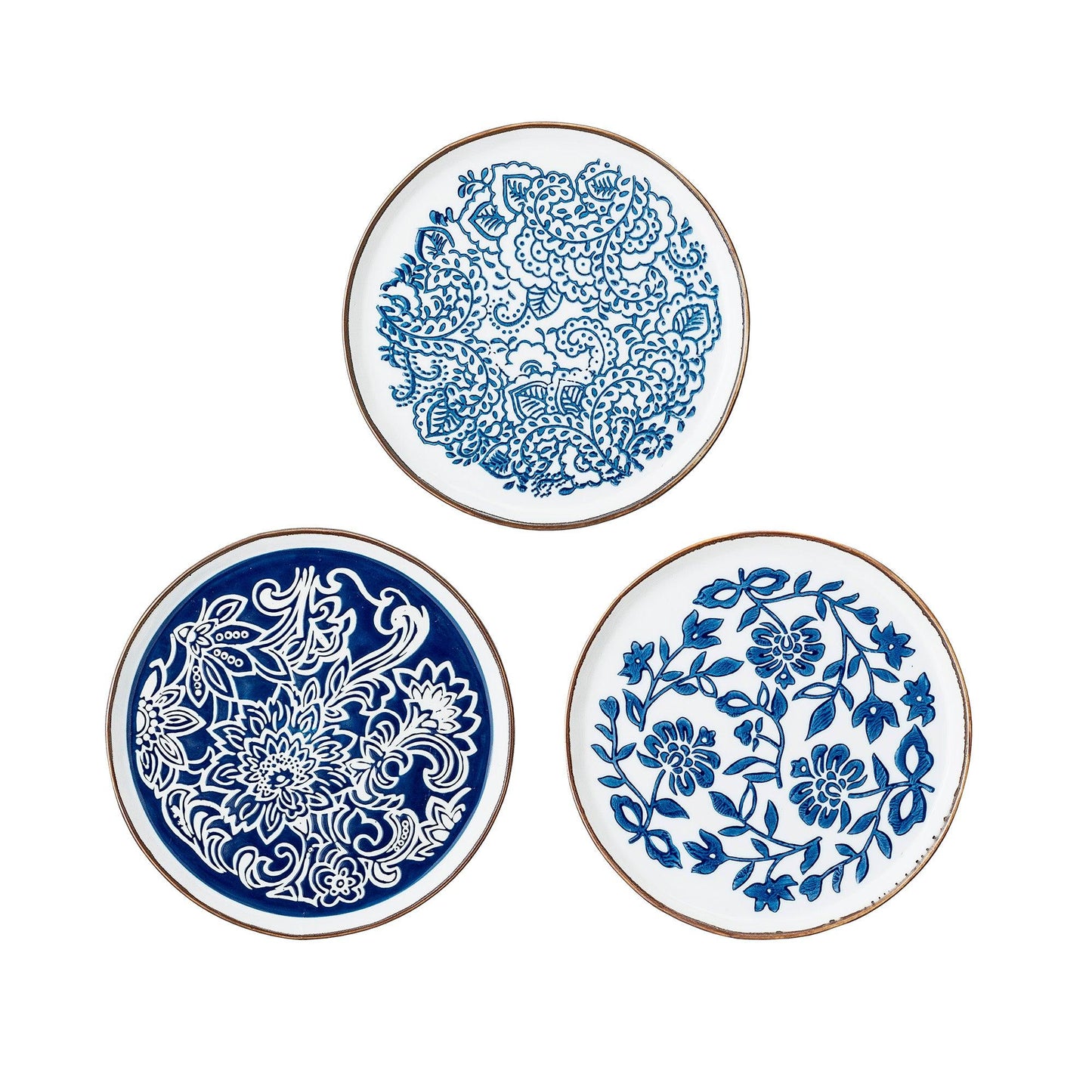 Blue Ceramic Plate Set (x3)