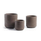 Brown Concrete Flower Pot Set (x3)