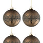 Brown Glass Christmas Baubles Set (x4)