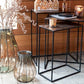 Brown Glass Vase W/Metal
