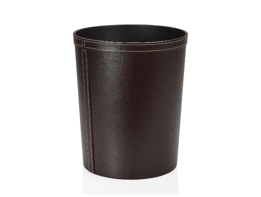 Brown Leather Wastepaper Basket