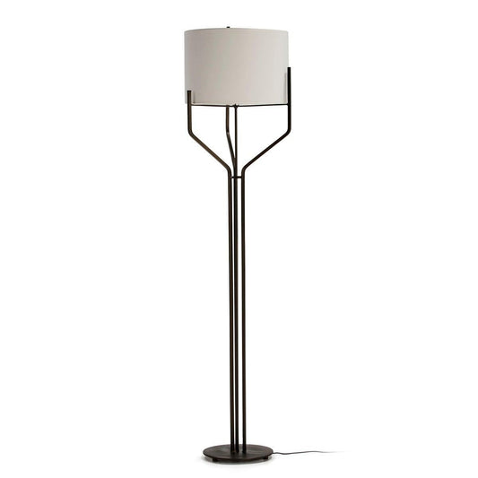 Brown Metal Floor Lamp W/Lampshade