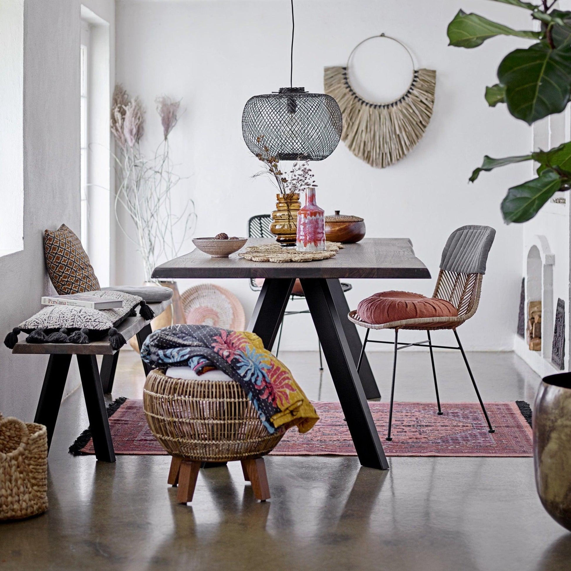 Brown Oak Wood Dining Table