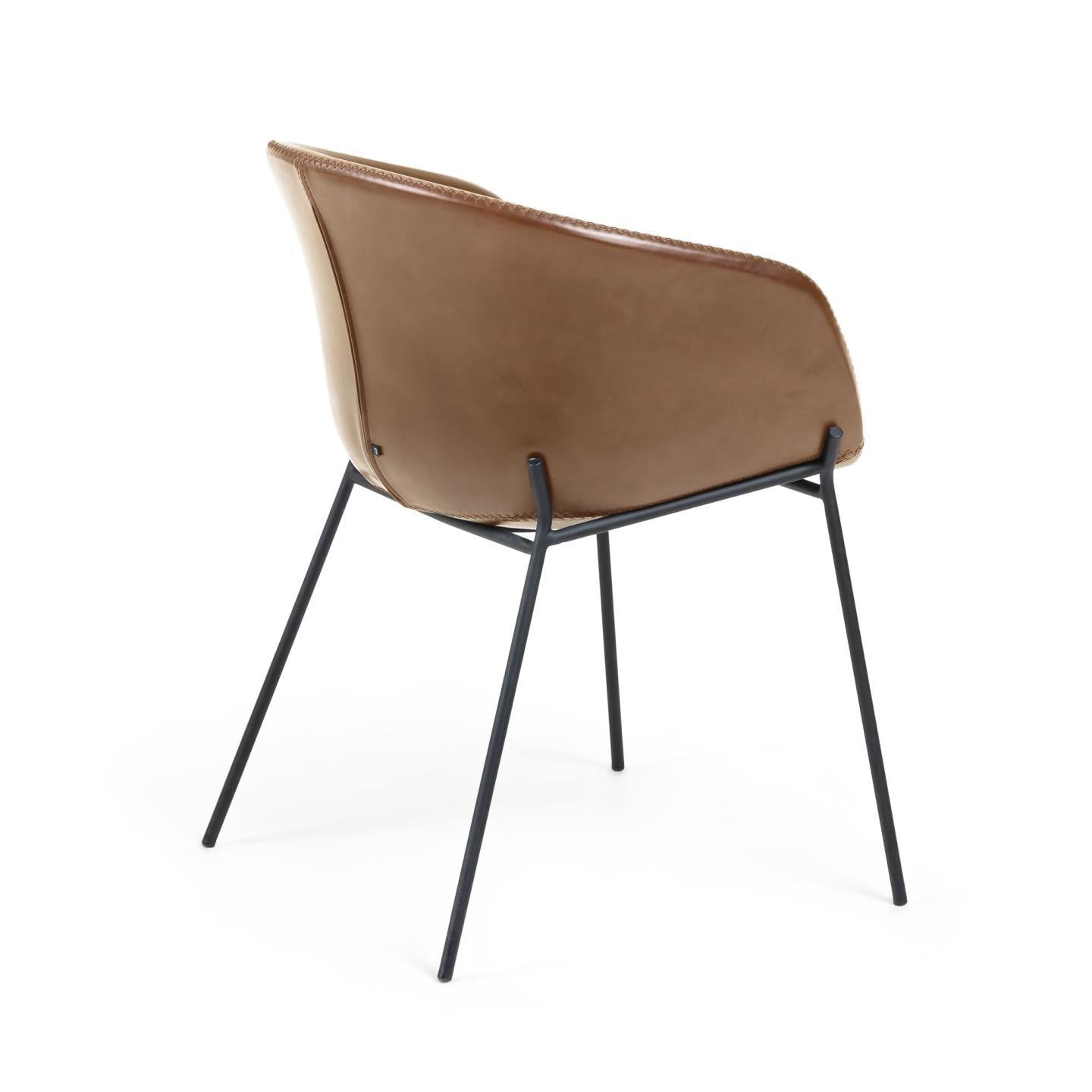 Brown Synthetic Leather Armchair