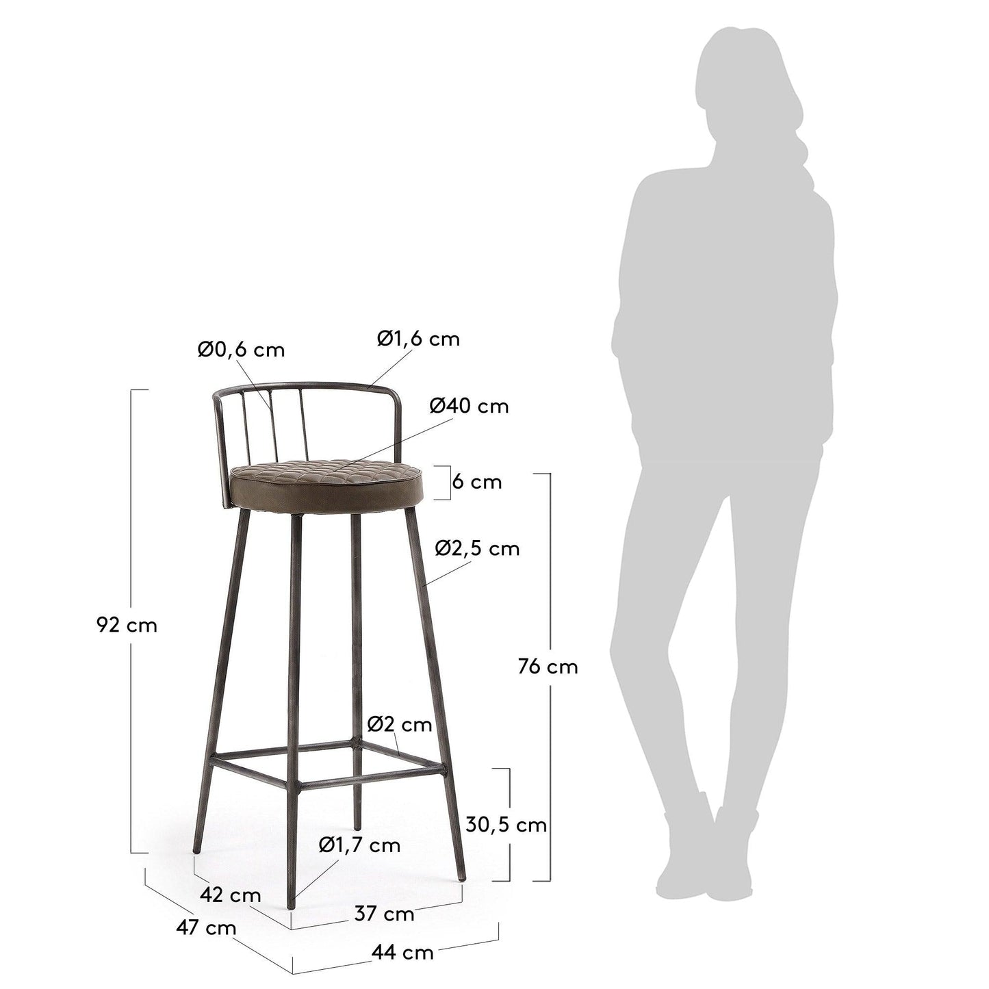 Brown Synthetic Leather Barstool