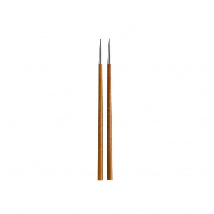 Brushed Stainless Iron Chopsticks Cutlery Set (x2)