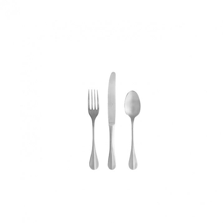 Brushed Stainless Iron Dessert Cutlery Set (x18)