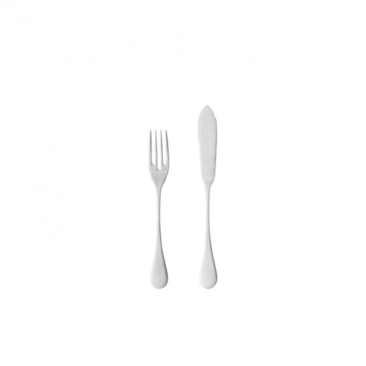 Brushed Stainless Iron Fish Cutlery Set (x12)