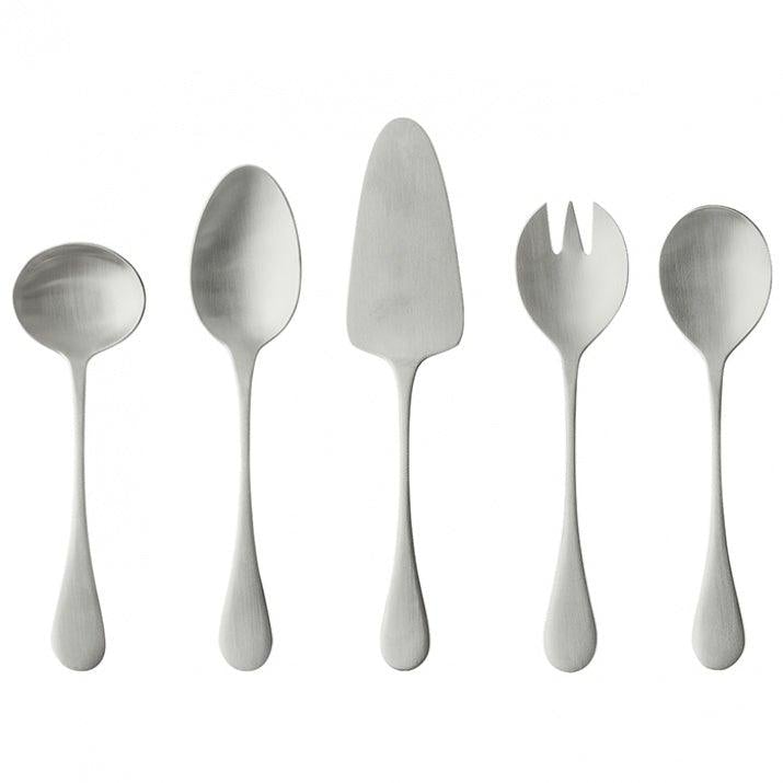 Brushed Stainless Iron Serving Cutlery Set (x5)