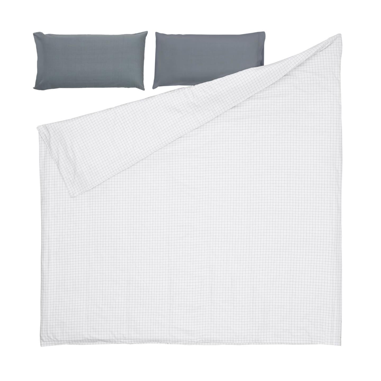 Cotton Duvet Cover W/ Fitted Sheet And Pillowcase