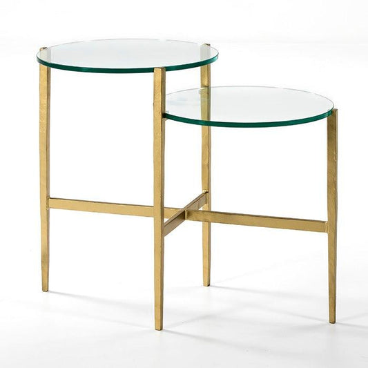 Double Gold Metal Side Table